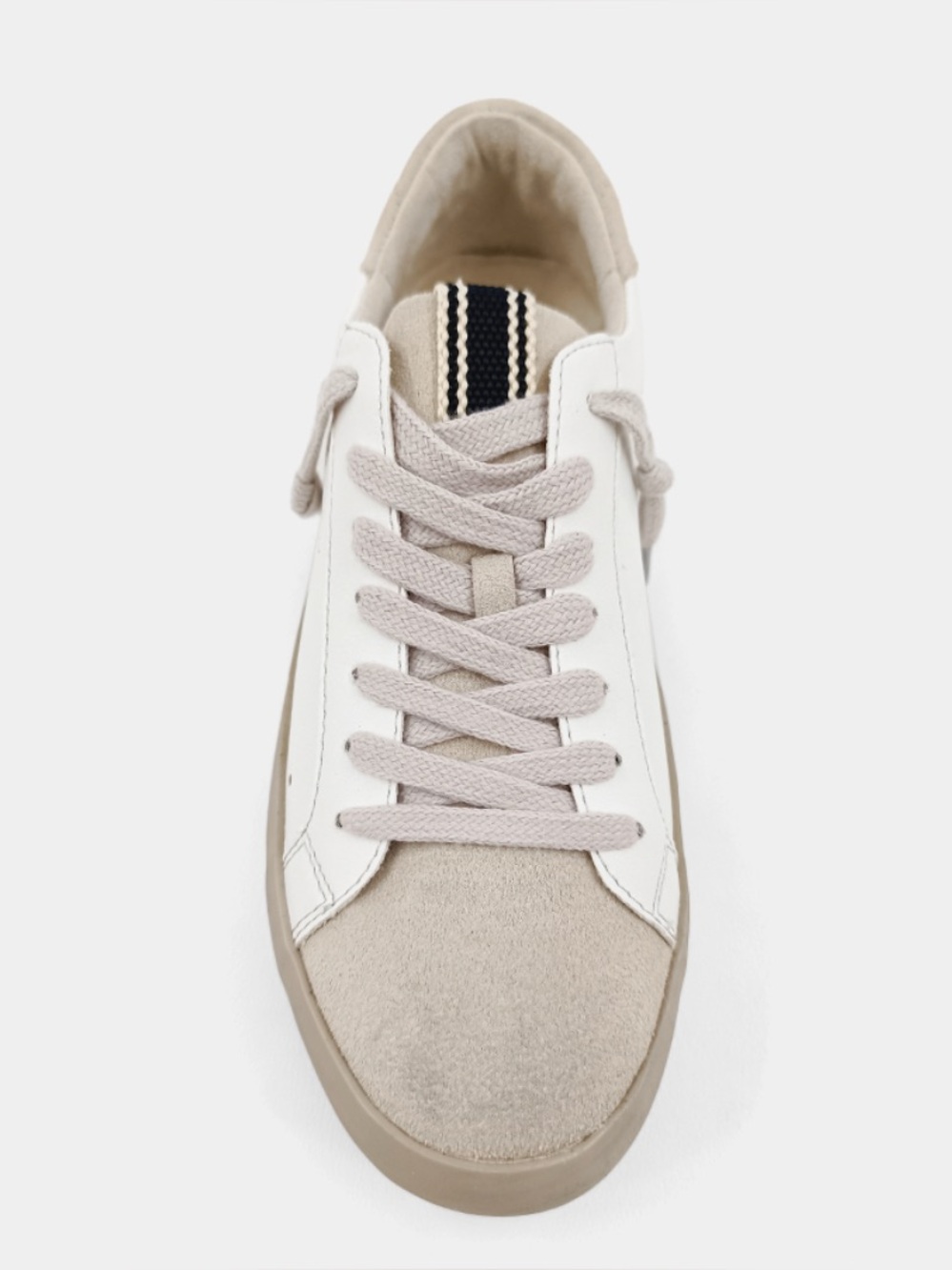SHU SHOP Mia White Vintage Inspired Distressed Star Low Top Sneaker Size 5 New - Picture 3 of 5